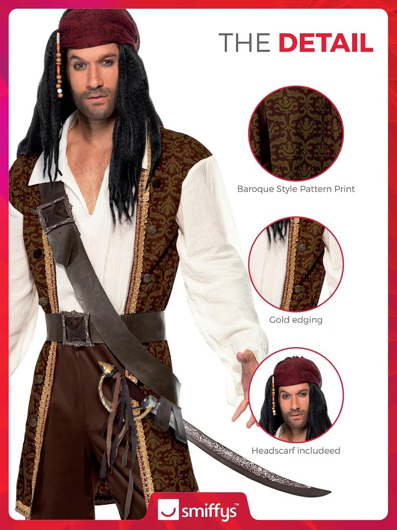 Smiffys High Seas Pirate Costume for Adults - Brown - Image 5