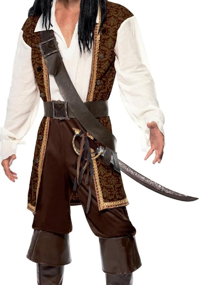 Smiffys High Seas Pirate Costume for Adults - Brown - Image 1
