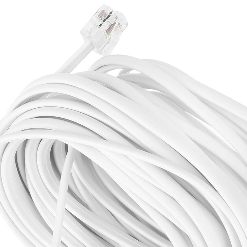 STAHAD Telephone Landline Extension Cord 25ft with Rj11/rj14 6p4c Connector, Phone Cable for Home and Office Landline Phones, 4-core Plug Cable Compatible with Desk Telephones - Image 3