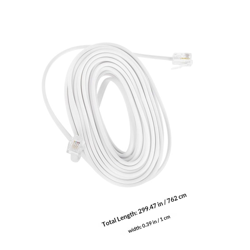 STAHAD Telephone Landline Extension Cord 25ft with Rj11/rj14 6p4c Connector, Phone Cable for Home and Office Landline Phones, 4-core Plug Cable Compatible with Desk Telephones - Image 2