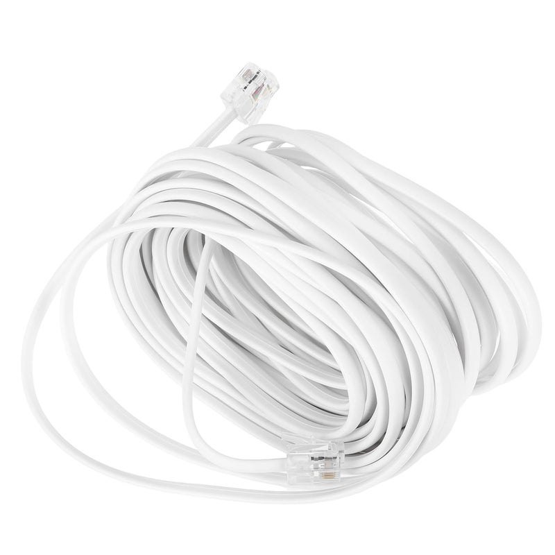 STAHAD Telephone Landline Extension Cord 25ft with Rj11/rj14 6p4c Connector, Phone Cable for Home and Office Landline Phones, 4-core Plug Cable Compatible with Desk Telephones - Image 1