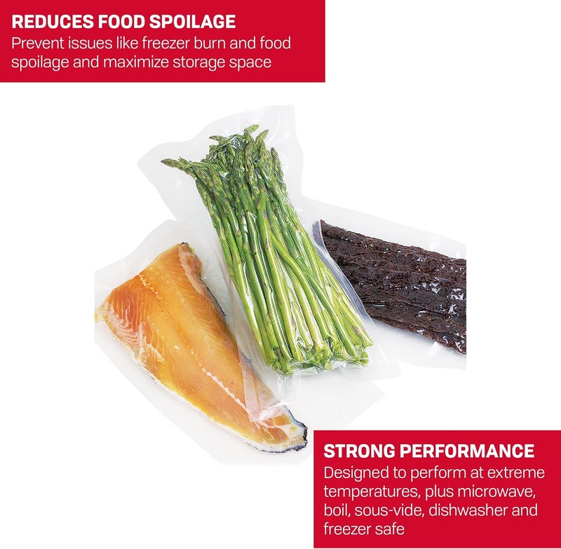 Nesco VS-07V Vacuum Sealer Bag Variety Pack, Bag/Roll Combo, Clear - Image 2