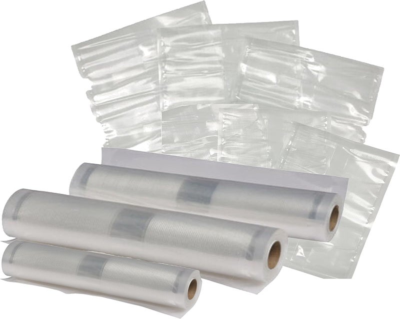 Nesco VS-07V Vacuum Sealer Bag Variety Pack, Bag/Roll Combo, Clear - Image 1