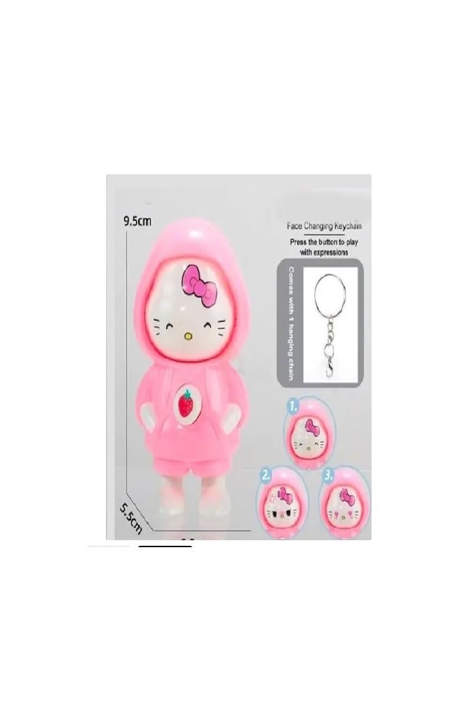 Keychain Face Changing Toy Key Holder Cartoon Hello Kitty Character Keychain for Gift and Decor  - Image 2