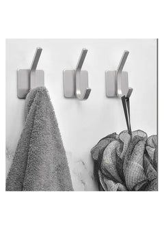 Zalcoon Towel Hook - Self Adhesive Hooks Bathroom Hooks Stainless Steel Robe Coat Hook 6-Packs (Silver)  - Image 2
