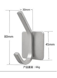Zalcoon Towel Hook - Self Adhesive Hooks Bathroom Hooks Stainless Steel Robe Coat Hook 6-Packs (Silver)  - Image 3