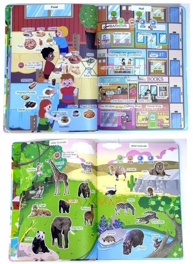 Houmt - Interactive Sound Book for Toddlers, Set of 4 Preschool Educational Sound Books for Kids Learn & Play with Fun Interactive Talking Book - Image 1