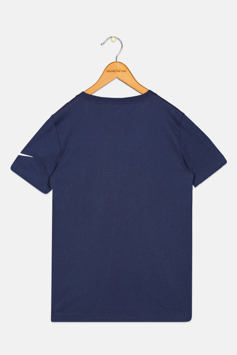 Nike تي شيرت رياضي للأطفال من نايك 3 براند بواسطة راسل ويلسون، بأكمام قصيرة، خارجي، لون كحلي - Image 2