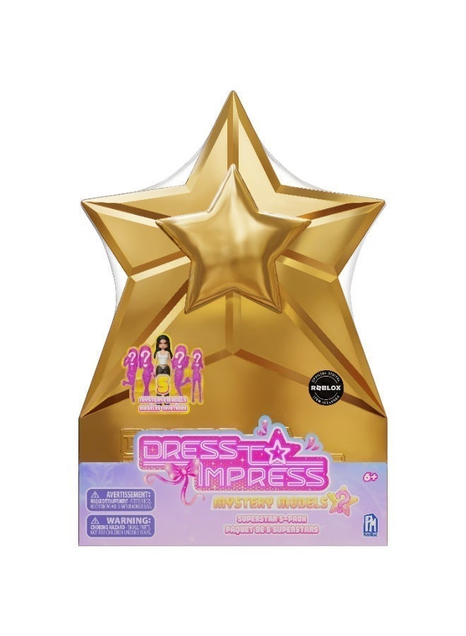 PhatMojo Dress to Impress Mystery Models Superstar 5-Pack Series 1, Blind Box Collectible Small Dolls with Star Storage Case, Includes DLC Code, Officially Licensed Toy - Image 2