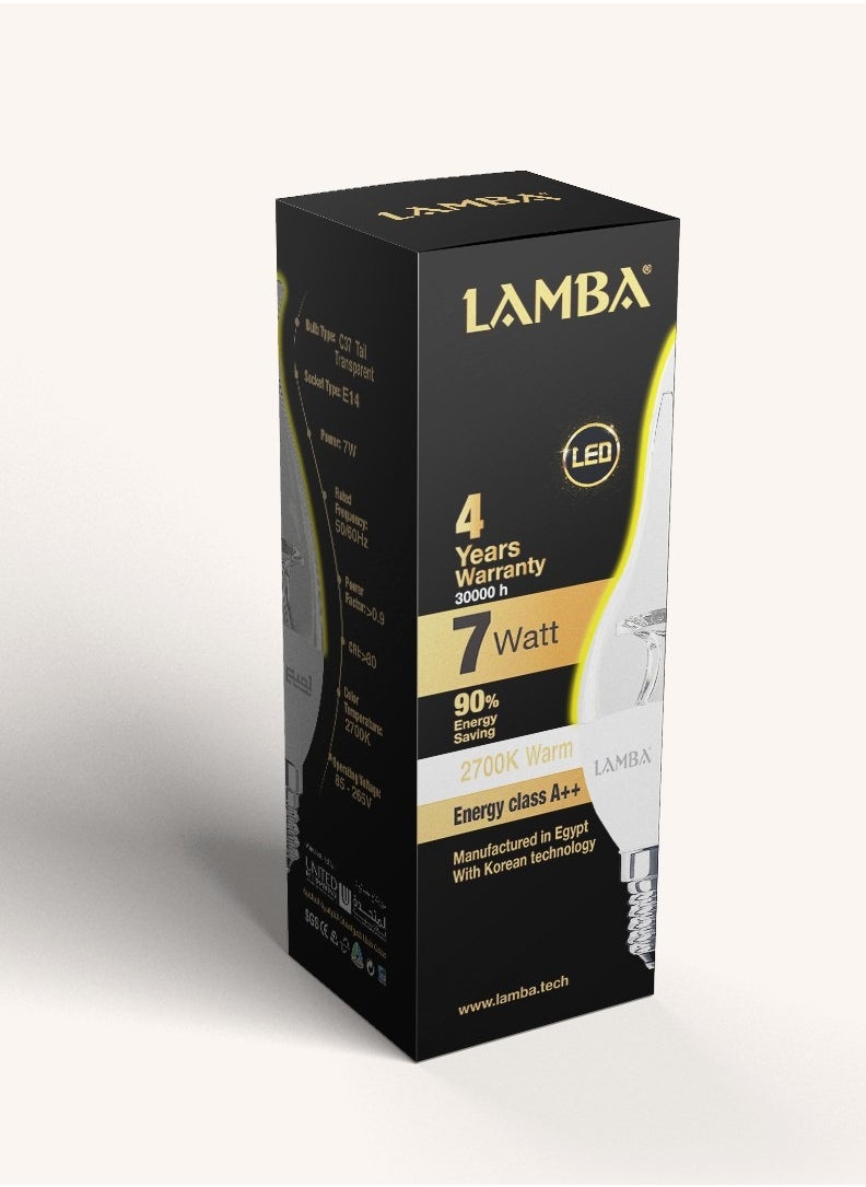 LAMBA - لمبة دمعة شفافة اضاءة ورم Transparent Tail E14 7W - Image 1
