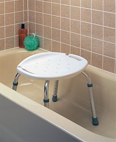 Carex Adjustable Bath and Shower Seat – Shower Stool - Aluminum Bath Seat - Shower Chair with Handle - Image 2