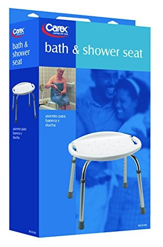 Carex Adjustable Bath and Shower Seat – Shower Stool - Aluminum Bath Seat - Shower Chair with Handle - Image 5