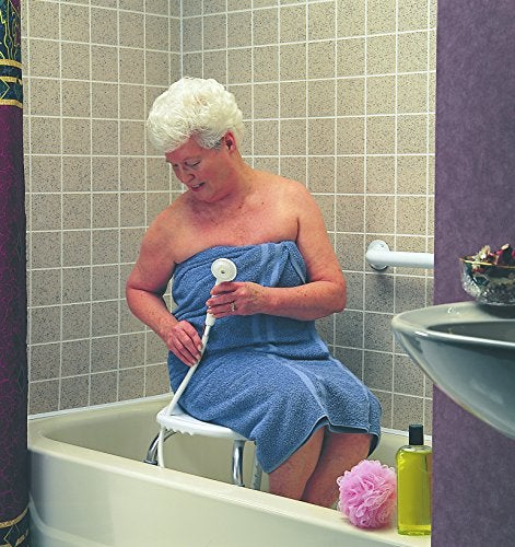 Carex Adjustable Bath and Shower Seat – Shower Stool - Aluminum Bath Seat - Shower Chair with Handle - Image 4
