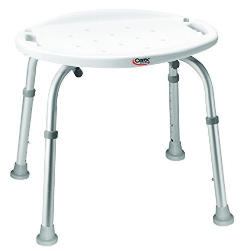 Carex Adjustable Bath and Shower Seat – Shower Stool - Aluminum Bath Seat - Shower Chair with Handle - Image 1