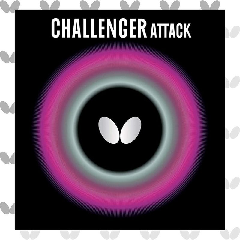 Butterfly Challenger Attack Table Tennis Rubber Table Tennis Rubber - 2.1 mm - Black - 1 Pips Out Table Tennis Rubber Sheet - Professional Table Tennis Rubber - Image 1