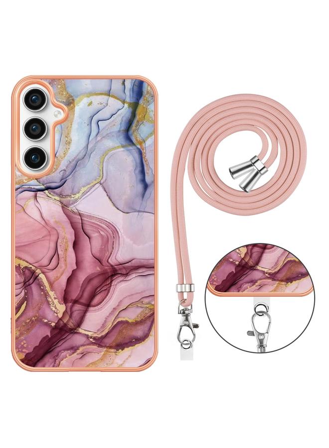 اس-توب جراب لهاتف Samsung Galaxy S23 FE 5G، جراب هاتف IMD مزدوج الجوانب مطلي بالرخام مع حبل تعليق - Image 2