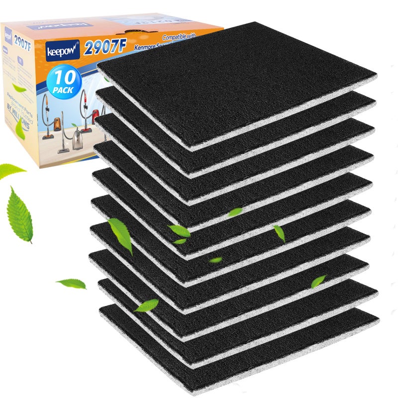 KEEPOW 10 Pack CF1 Hepa Filter Replacement Compatible with Kenmore Sears Progressive CF1 Progressive Whispertone Panasonic Models Including 86883 86880 2086883 2086883 8175084