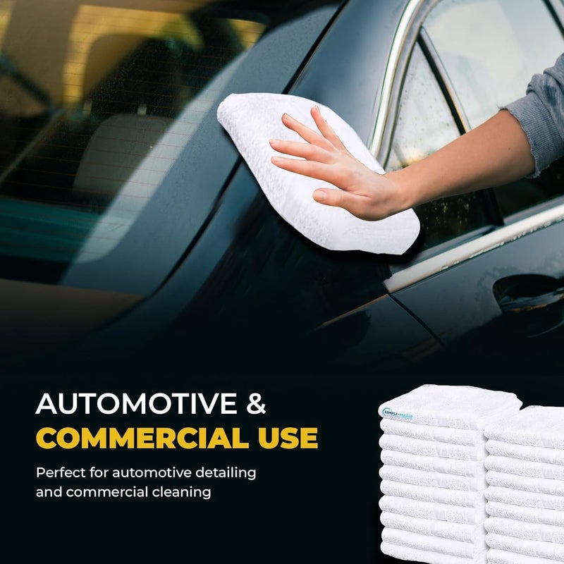 Simpli-Magic Cotton Terry Towels 14"x17" (60 Pack) – Highly Absorbent Soft Cleaning Rags – Commercial Terry Cloth for Kitchen, Bar, Restaurant (White) - Image 4