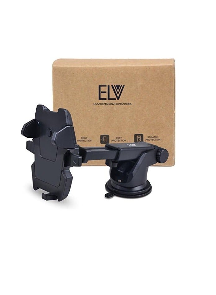 ELV Car Mount Adjustable Car Phone Holder Universal Long Arm, Windshield for Smartphones - Black (GVDS) - Image 2
