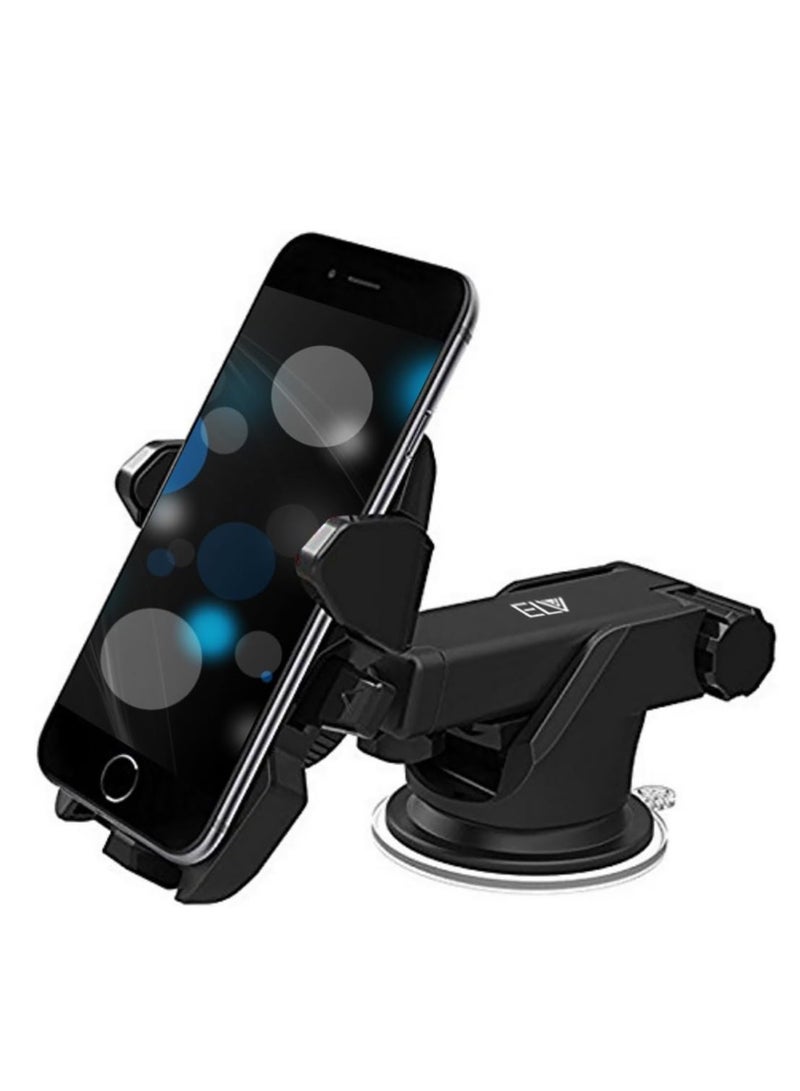 ELV Car Mount Adjustable Car Phone Holder Universal Long Arm, Windshield for Smartphones - Black (GVDS) - Image 1