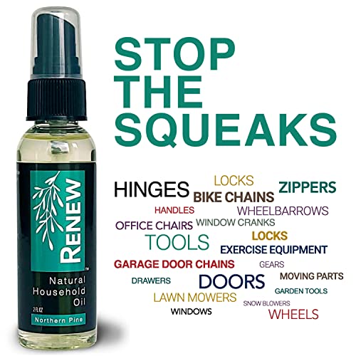 HōMPURE® Renew Natural Household Oil Northern Pine Squeaky Door fix, Noisy Hinge Lubricant, lubricate Dead Bolts, Locks and Key Holes, Garage Chaine and Wheel Grease Spray. - Image 3