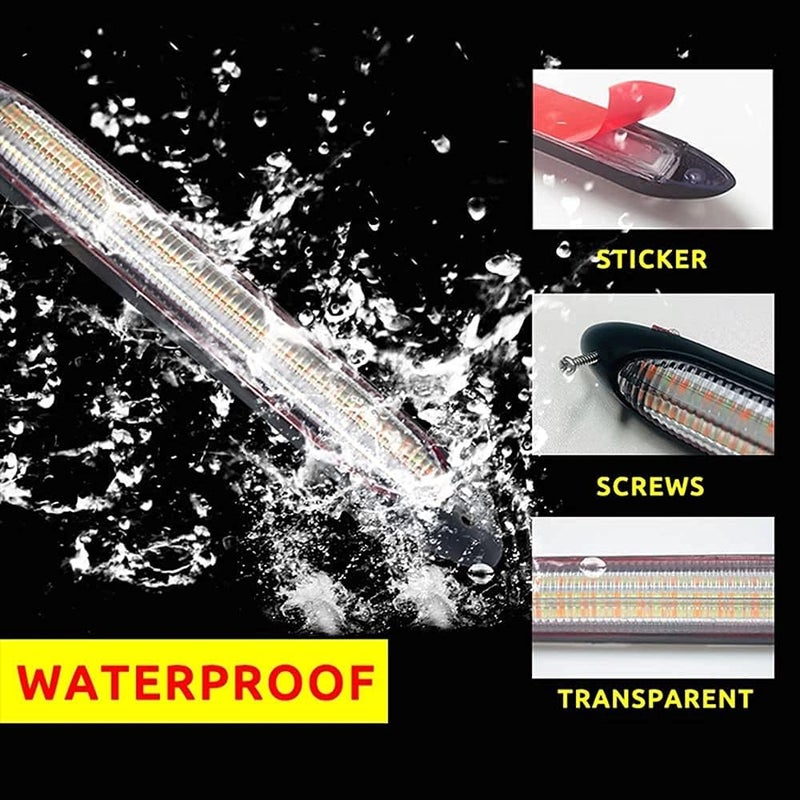 YSY Led Car DRL Daytime Running Lights Strip Waterproof 12V Auto Headlight Sequential Turn Signal Yellow Flow Day Light Universal 2Pcs (34.5cm, white and yellow) - Image 5