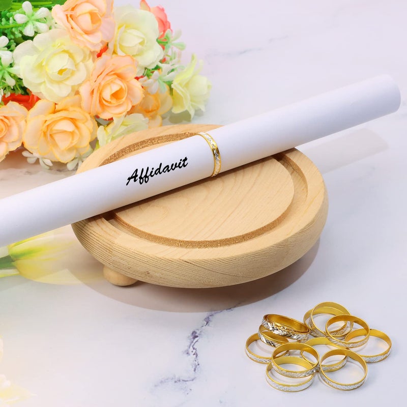 PENTA ANGEL Bridal Shower Rings 100Pcs Aluminum Alloy Glitter Fake Engagement Rings for Wedding Table Scatter Party Favors Decorations and Crafts DIY (Gold) - Image 3