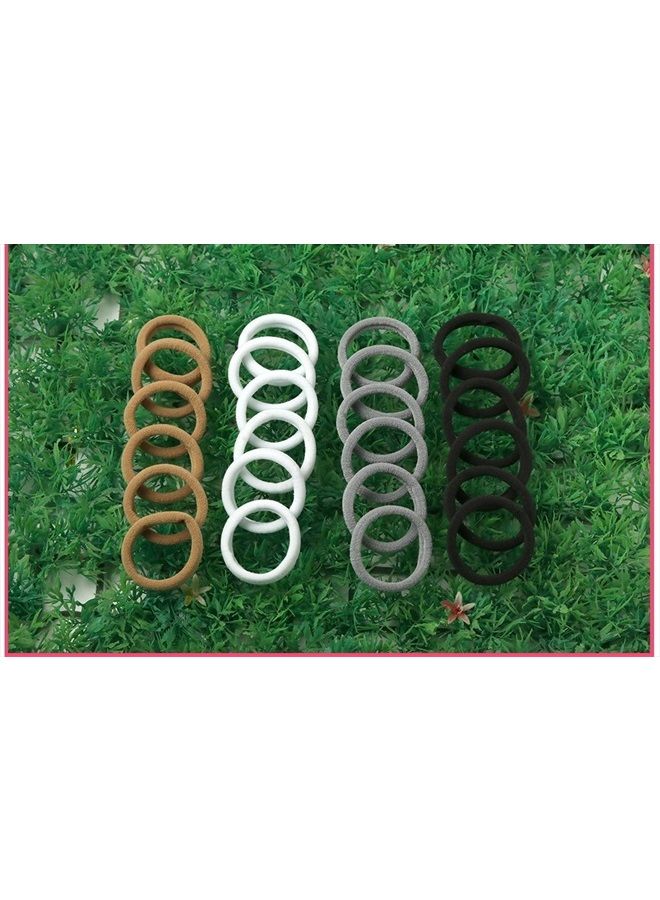 XIMA 60pcs Nylon Elastic Hair Ties Hair Ties Bands Rope No Crease Elastic Fabric Large Cotton Stretch Ouchless Ponytail Holders (60pcs-Tan(HT007-17)) - Image 4