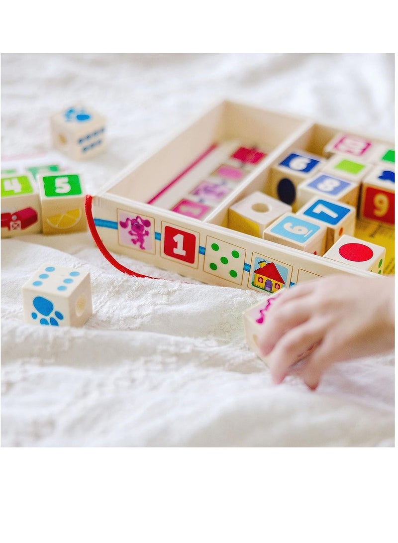 XICEN Montessori Toys Wooden Lacing Beads Toy with 25 Beads and 4 Cords Developmental Toy Gift for Boys and Girls Kids Ages 3+ - Image 3