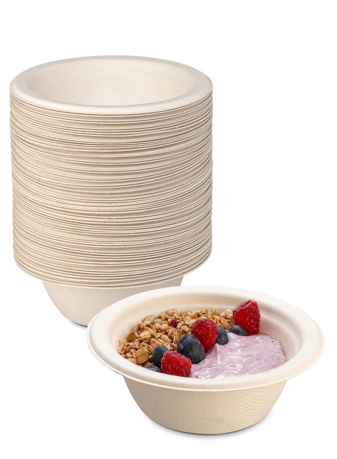 Comfy Package [125 Pack 100% Compostable Paper Bowls, 12 oz. Heavy-Duty Kraft Paper Soup Bowls - Eco-Friendly Disposable Sugarcane Bowls - Image 1