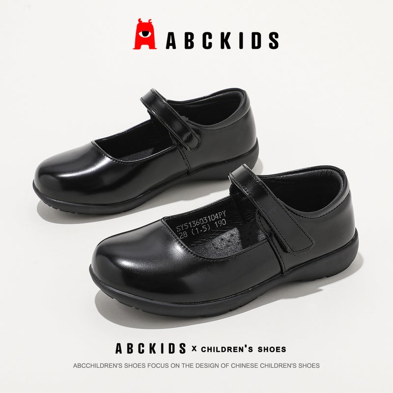 Abckids5538 Children'S Shoes Girls' Leather Shoes 2025 Spring New Style Little Girl Performance Black Leather Shoes Single Shoes - Image 1