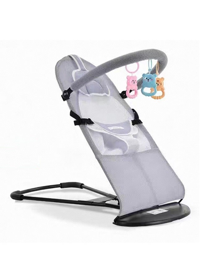 LO.BABY.VE Baby Bouncer, Portable Baby Bouncer Seat for Babies 0-12 Months, Infant Rocker Chair with Hanging Toys - Image 2