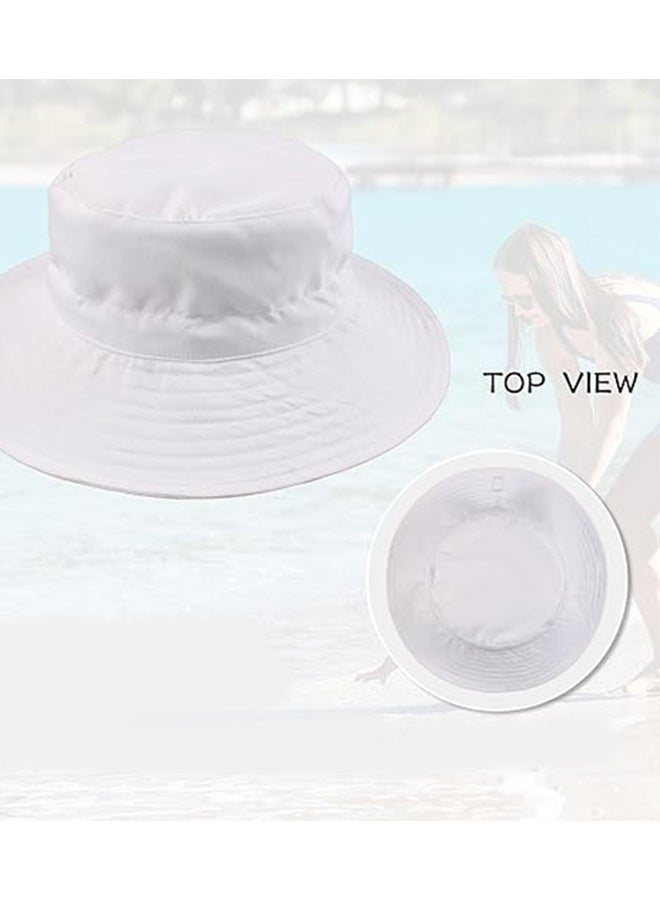 KANGLI Summer Toddler Bucket Hat Wide Brim Adjustable Beach Hats for Boys Girls Sun Protection Beach Hat Baby Hats（white） - Image 5