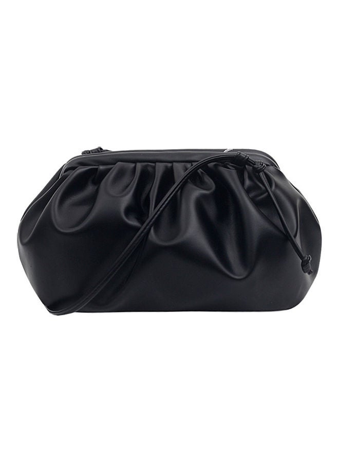 Solid Color Fashion Tucked Bag Black