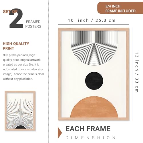 walllane Wood - Minimal Art Framed Painting/Poster For Living Room /Frames For Wall Decor (10 Inch X 13 Inch) Set Of 4 Cate- 036 - Image 2
