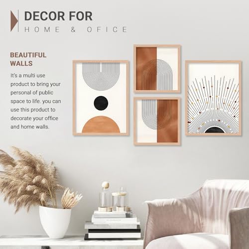 walllane Wood - Minimal Art Framed Painting/Poster For Living Room /Frames For Wall Decor (10 Inch X 13 Inch) Set Of 4 Cate- 036 - Image 5