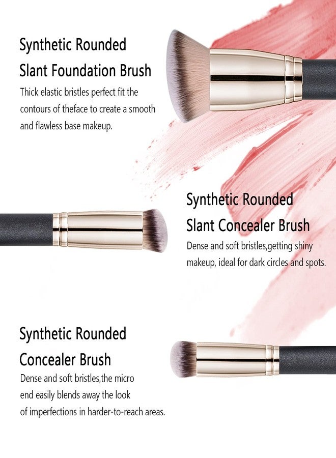 Daubigny Makeup Brushes Daubigny Foundation Makeup Brushes for Liquid Makeup Pro Kabuki Foundation Brushes Set Premium Synthetic Bristles for Blending Liquid Cream Flawless Powder Buffing Stippling Concealer - Image 4