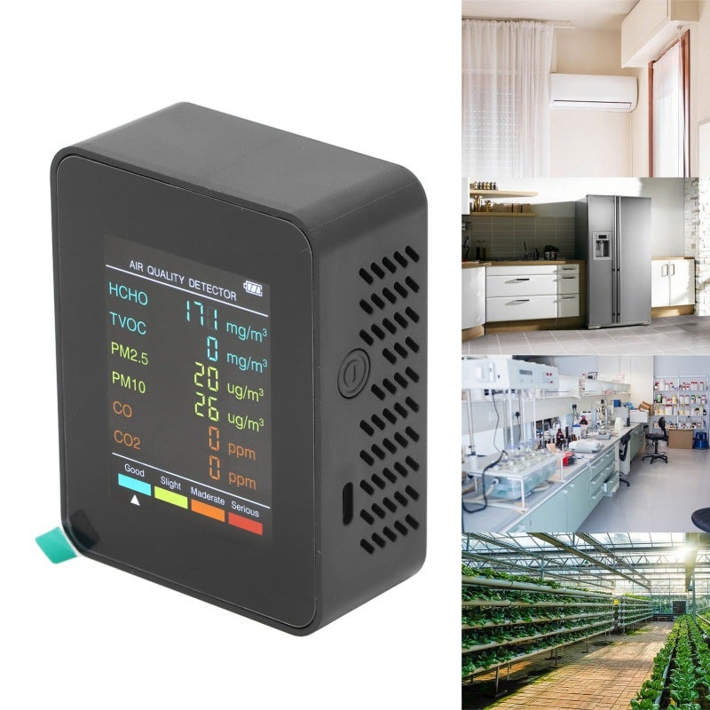 Air Quality Monitor ABS Material Accurate Inspection Portable Detector - USB Charging CO2 TVOC Detector for Indoor Home Use - Image 3
