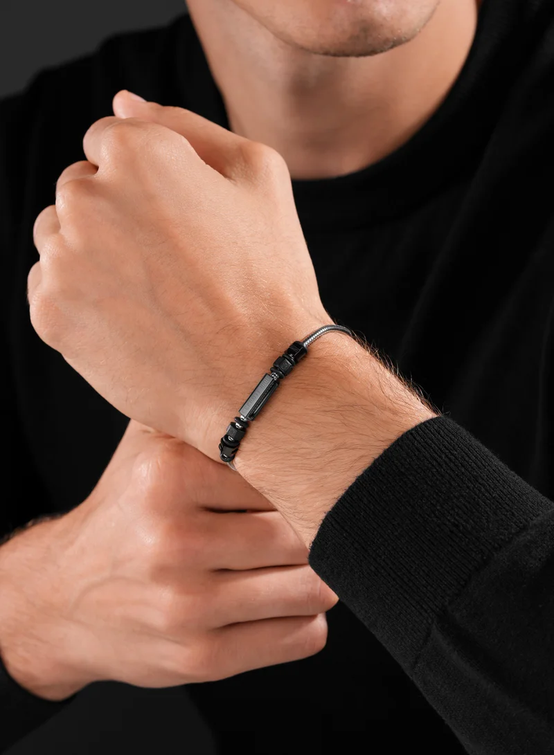 CERRUTI 1881  Serpiente Gunmetal and Black Stainless Steel Bracelet for Men for Men | Best Price UAE