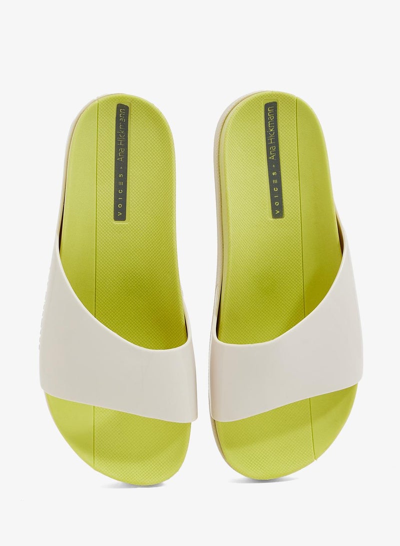 Voices Slide Soul  Women'S Anti Slip Sole  Sandals - White/Yellow - Image 4