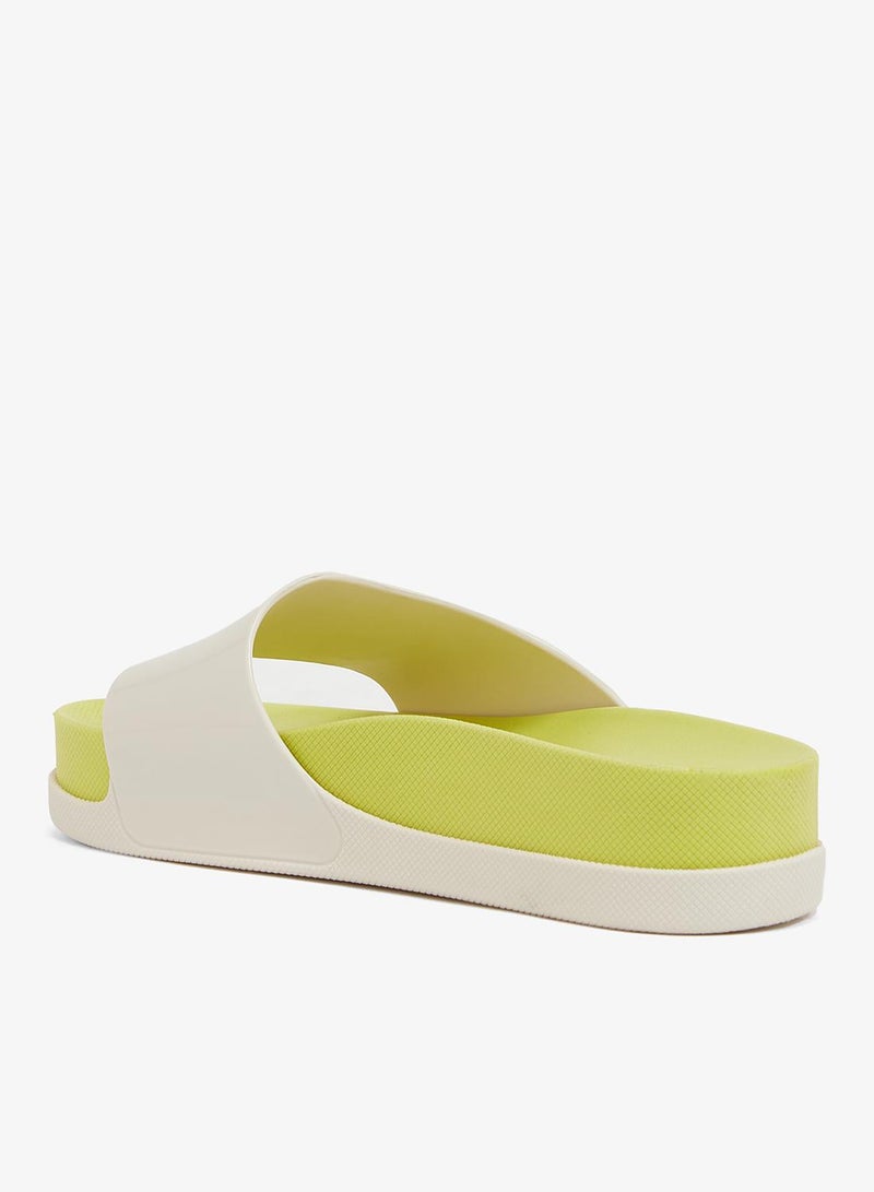 Voices Slide Soul  Women'S Anti Slip Sole  Sandals - White/Yellow - Image 2
