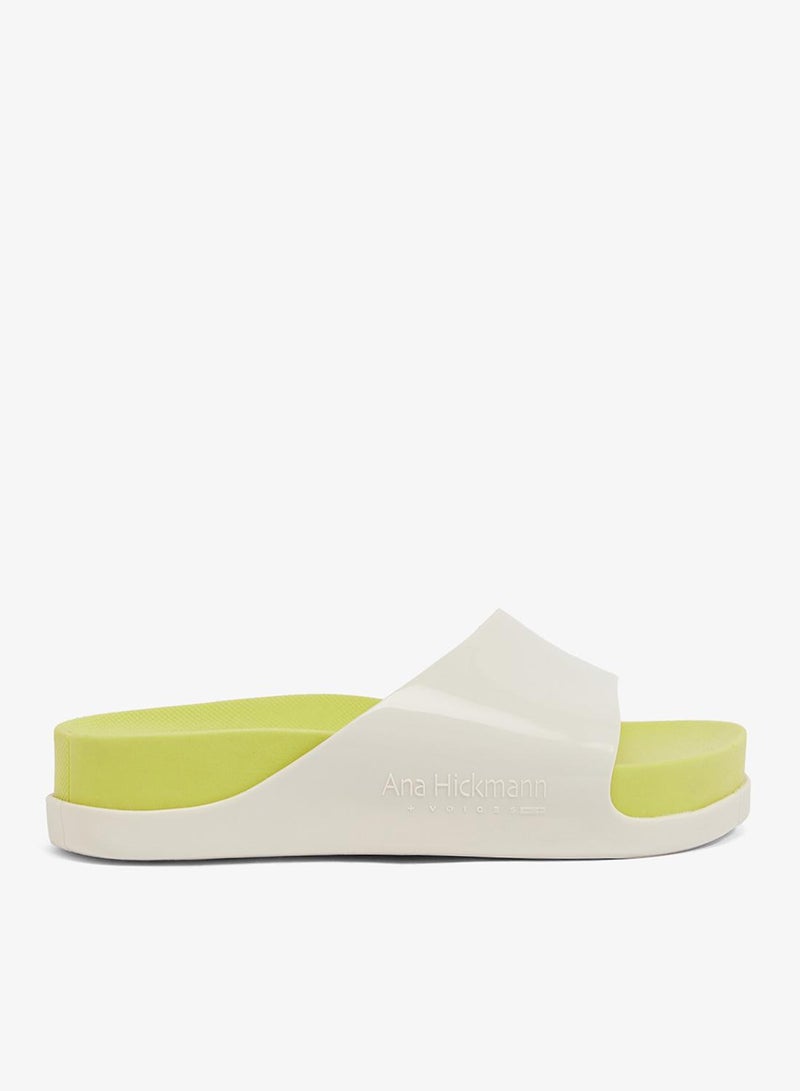 Voices Slide Soul  Women'S Anti Slip Sole  Sandals - White/Yellow - Image 1