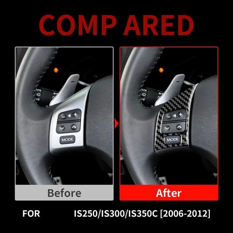 Wivplex Carbon Fiber Steering Wheel Button Cover for Lexus IS250 300 350 - Image 5
