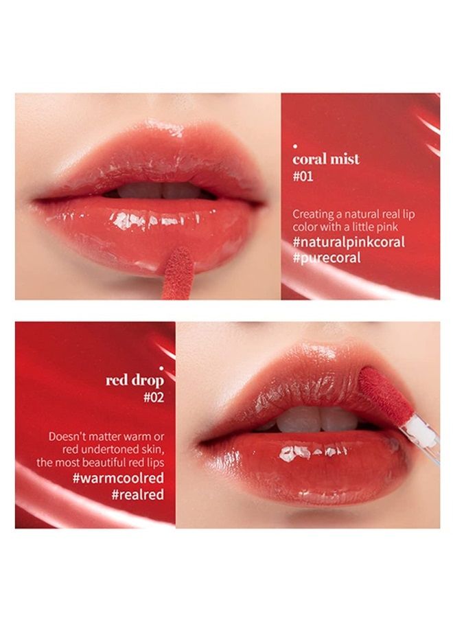 rom&nd [rom&nd] Glasting Water Tint 8 colors | Vivid color| Non-Sticky|High shine| Glossy Finish| Long-lasting| moisturizing| Highlighting| Natural-beauty | Lip Tint for Daily Use| K-beauty | 4g/0.14oz (No.0
