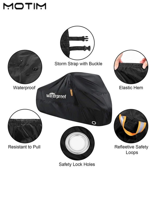 Motim Universal Motorcycle Cover XXXL (265*105*125 cm),  210D Oxford Motorbike Cover with Lock Holes, Waterproof Dustproof UV Protection, All Season Weather, Sun Shade Motorcycle Cover for Most Motorcycles - Image 5
