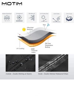 Motim Motorcycle Cover, UV Protection Dustproof Waterproof 210D Oxford Motorbike Cover with Lock Holes, Sun Shade Motorcycle Cover for Most Motorcycles 3XL(265*105*125 cm)  - Image 3