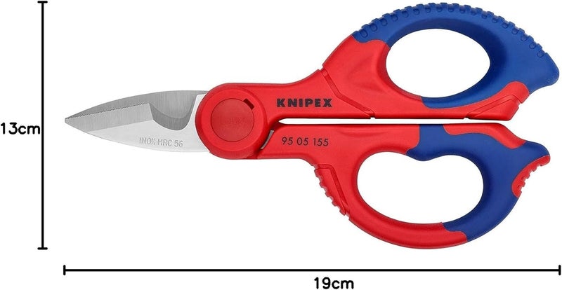 KNIPEX 95 05 155 SB Electricians Cable Shears with Plastic Tool Pouch - Image 2
