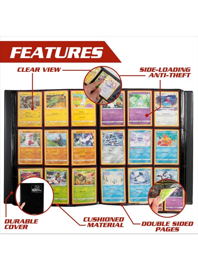 Monster Protectors Monster 9 Pocket Trading Card Mega XL Binder - Matte White Album, Anti-Theft & Drop TCG Protection w Side Loading Padded Pockets, Double Sided, Holds 720 Cards, Sports, Gaming, Kpop, Gift  - Image 3
