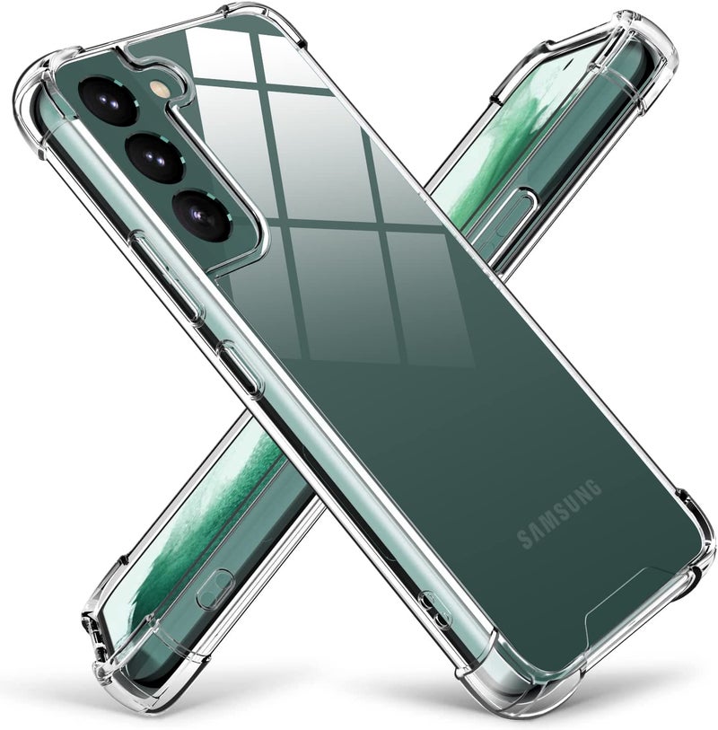 KIOMY Case for Samsung Galaxy S22+ 5G Shockproof Bumper Protective Cover with Airbags Corners Hybrid Design Hard PC Back with Flexible TPU Frame for S22 Plus Clear - Image 1