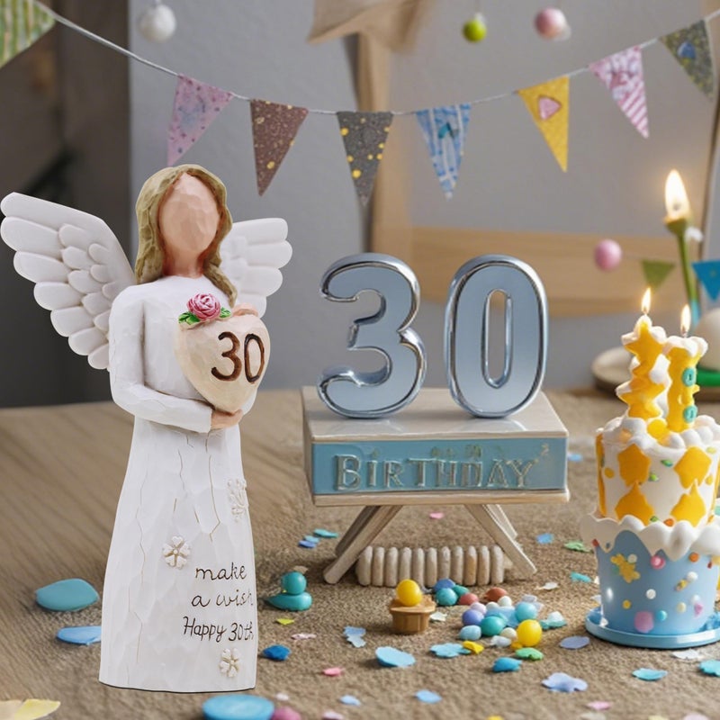 AcowSpt 30th Birthday Decorations for Her, 30th Birthday Gifts for Her, Sculpted Hand-Painted Figurine - Image 2